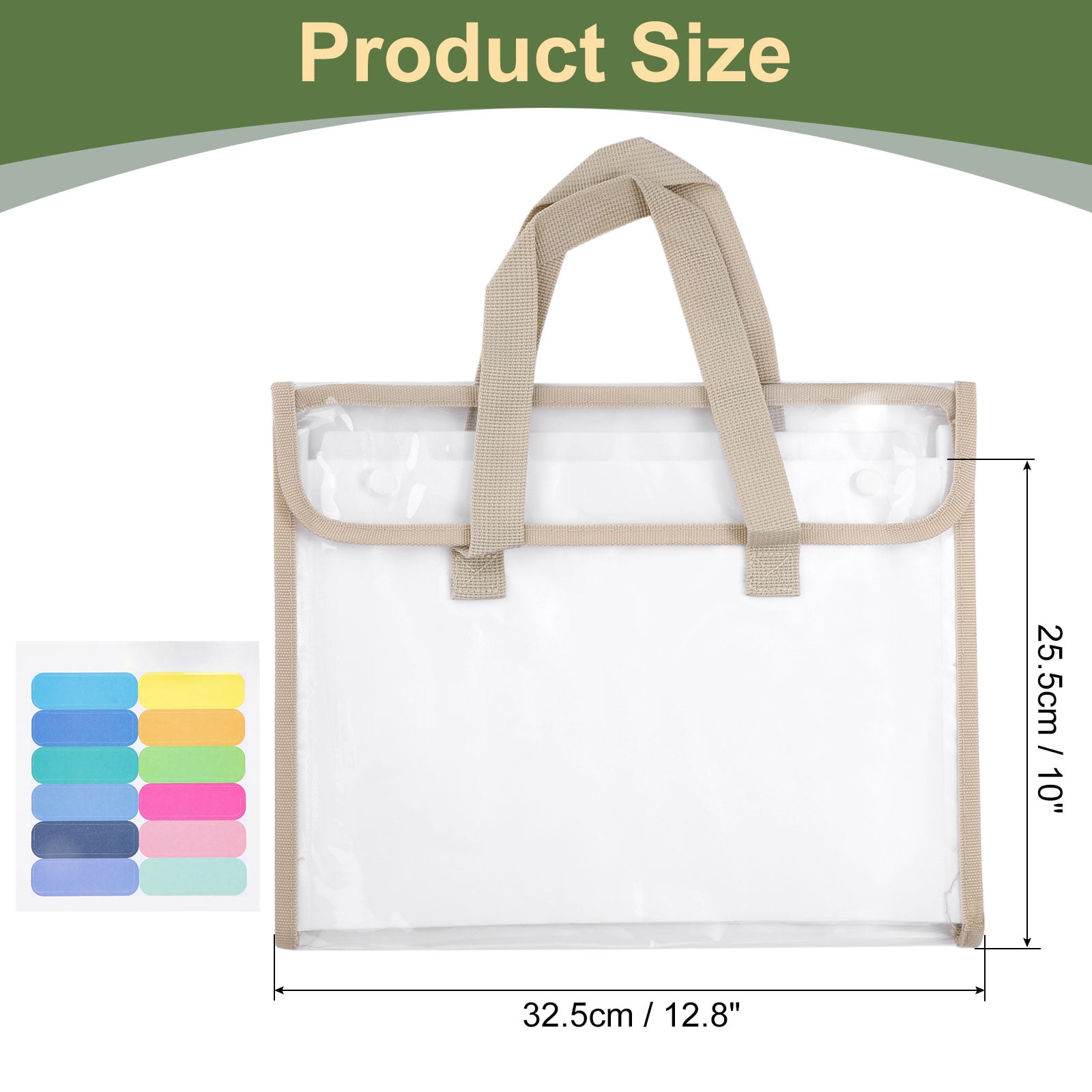 Uxcell 13 Pockets Accordion File Organizer, Expanding File Folder Portable Accordion Document Bag with Classified Index Stickers for Office Worker, Khaki (Flip Cover)
