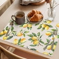 thumbnail image 3 of Lemon Tree Branches Placemats Set of 6, Farmhouse Summer White Floral Rustic Linen Non-Slip Place Mats Washable Table Mats for Kitchen Dining Table Decorations Indoor/Outdoor, 3 of 9