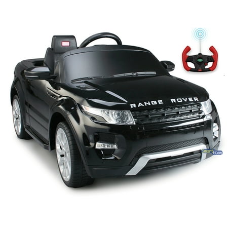 - 12V Electric power car Range Rover Evoque Ride on toy for kids with Remote Control LED lights MP3 music and horn - Black