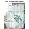thumbnail image 4 of No Hook Cloth Fabric Shower Curtain with Snap in Liner, Coastal Sea Turtle Waterproof Shower Curtains Set with See Through Top Window, Nautical Marine Jellyfish Coral Bath Curtains Shower 66"x72", 4 of 6