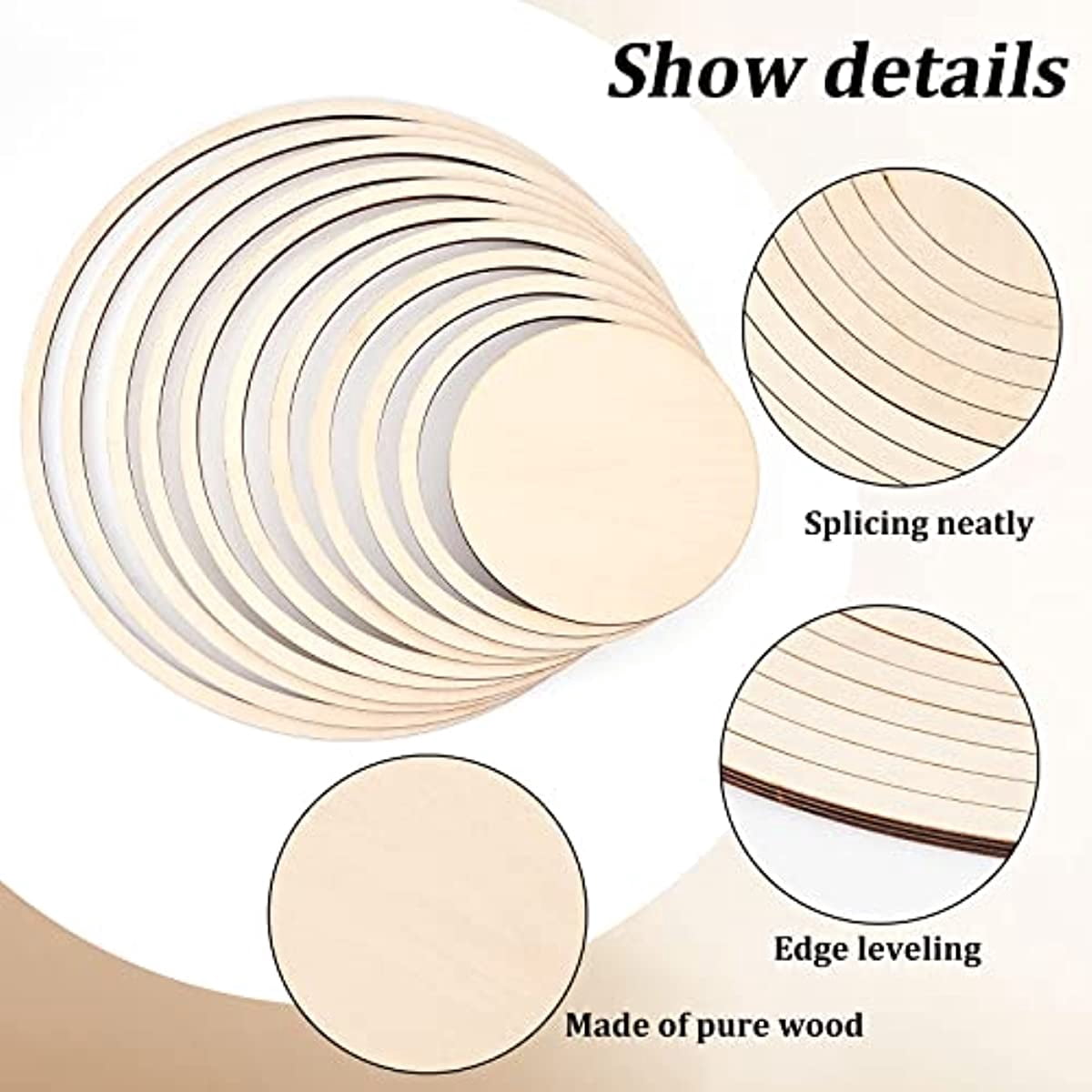 11Pcs Round Pottery Tools Wooden Concentric Geometric Figure Rail Set for DIY Ceramic Cutting and Printing Blank Modeling Mud Plate Forming 13.8" Diameter