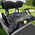 thumbnail image 4 of chaqlin Black & Gold Abstract Marble Pattern Golf Cart Seat Covers Comfortable, with Pockets, Suitable for Summer, Fit for Club Car, 4 of 8