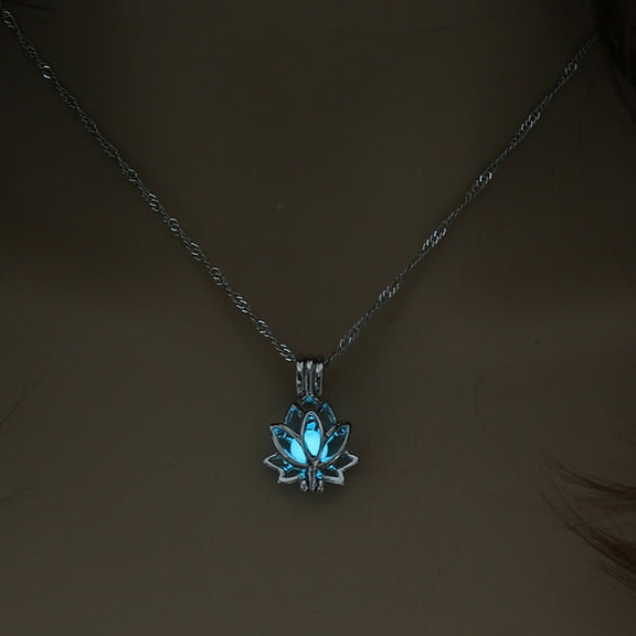 Jewelry VerPetridure Elegant Flower Necklace,Yoga Flower Luminous Pendant Necklace