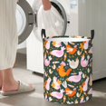 thumbnail image 5 of Fuzoiu Roosters and Chicks Print Circular Hamper,Laundry Basket with Handle,Collapsible Laundry,Dirty Clothes Storage Basket,for Bedroom Bathroom Dorm Living Room-Medium, 5 of 6