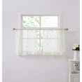 thumbnail image 2 of WARM HOME DESIGNS Pair of 2 30" x 45" Sheer White Kitchen Curtains. Short Boho Cafe Curtain with Linen Color Embroidery. O Linen Tiers 45, 2 of 3