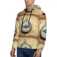 Kdxio Old Compass On World Map Print Mens Casual Hooded Collar