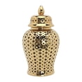 thumbnail image 2 of Jarrón de cerámica, Enrejado Universal Artesanía Oro Decorativo Oriental con tapa para decoración para hogar Boda Exhibición Fiestas CUTICAT Tarro de jengibre de cerámica, 2 of 8