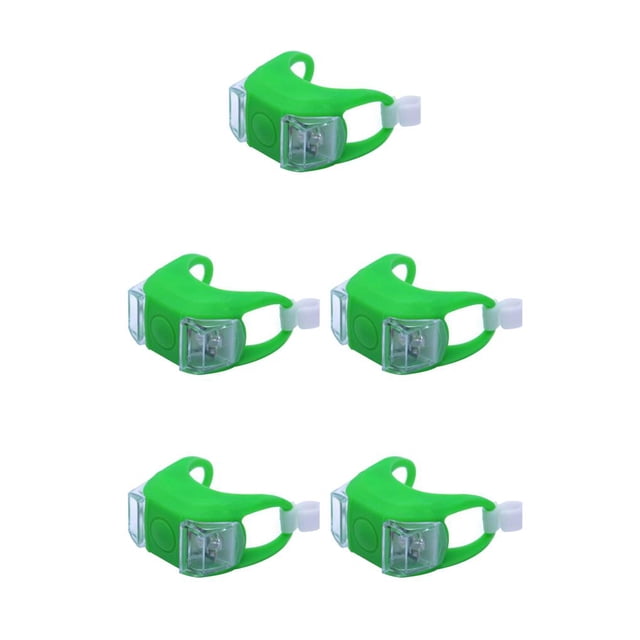 ZheElen Bike Night Riding Caution Light Outdoor Cycling 3 Lighting Mode LED Taillight Dual Lamp Frog Light Green 5Set