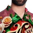 thumbnail image 5 of Christmas Font Men's Button Down Casual Hawaiian Print Short Sleeve Summer Beach Shirt, 5 of 6