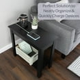 thumbnail image 5 of Lavish Home Narrow Side Table with Charging Station and Storage Shelf, 5 of 12