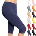 thumbnail image 5 of LoTiSee Women High Waist Knee Length Stretch Capri Leggings, Premium Cotton Skin-friendly Comfortable Casual Cropped Long Tights For Daily Sports, 5 of 5