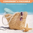 thumbnail image 4 of 56-58cm hat circumference women's summer sun hat straw hat big brim sunscreen sun hat beach hat and straw bag set - green, 4 of 5