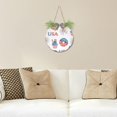 thumbnail image 6 of SKYSONIC Independence Day Welcome Sign for Front Door,All Seasons Welcome Wreath Porch Hanging Decoration for Farmhouse Wall Home Holiday Decoration - 11.8x11.8in, 6 of 7