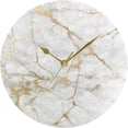 thumbnail image 5 of GZHJMY Round Digital Clock Marble with Golden Texture Creative Decorative Quiet Not Ticking Clock,Bedroom Living Room Bathroom Kitchen Office Wall Ornament (Black 10x10In), 5 of 7