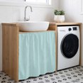 thumbnail image 2 of Modern Minimalist Cabinet Dishwasher Hidden Curtains, Privacy Closet Door Curtain, Boho Solid Color Blue Adhesive Dust Proof Under Sink Skirt for Bathroom Kitchen 35"x35", 2 of 8