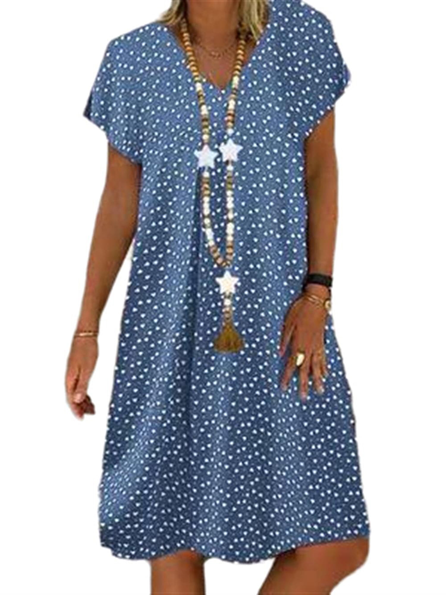 Summer transparent electric blue linen dress The hot price size M.