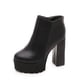 thumbnail image 2 of Botas cortas para mujer Tacón superalto grueso más botas de cuero cálidas de terciopelo Botas bajas sexy Wmkox8yii hfjk609, 2 of 9