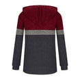 thumbnail image 5 of YUGYXL Womens Plus Size Lightweight Ribbed Knit Hoodie Sweaters Casual Long Sleeve Pullover Tops for Fall Winter Wine L, 5 of 5