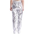 thumbnail image 4 of TSSOE Kids Girls Boys Hip Hop Street Dance Pant Sparkle Jazz Stage Performance Costumes Cargo Pants Silver 14, 4 of 7