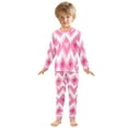 thumbnail image 6 of FORMRS Long Sleeve Top and Pants Pajama Set for Niños 2-Piece Sleepwear, Sizes 18M-8Y, Heart Geometric, 6 of 6