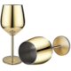 thumbnail image 1 of Gold Finish Wine Glass, 2 Stainless Steel Cocktail Glasses, 1 of 5