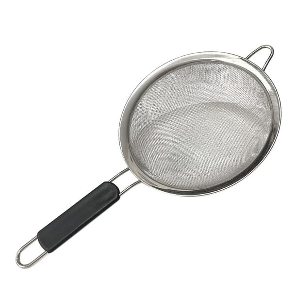 Colador de malla de acero inoxidable coladores de alimentos coladores de cocina profesionales colador de harina colador para té asado jugo arroz fruta 20 centímetros