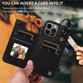 thumbnail image 2 of iPhone 13 PRO Case ,Card Slots Leather Wrist Strap Phone Cover for iPhone 13 PRO, 2 of 5