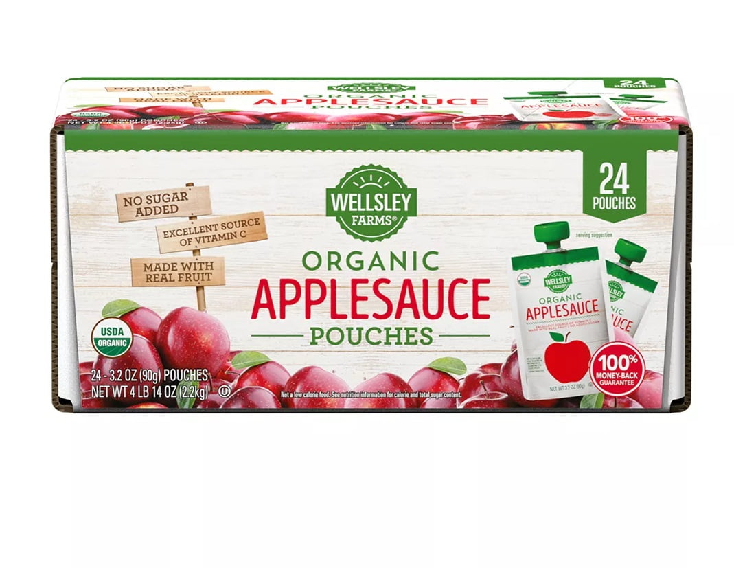Wellsley Farms Organic Applesauce Pouches, 24 ct.