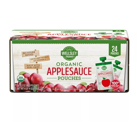 Wellsley Farms Organic Applesauce Pouches, 24 ct.