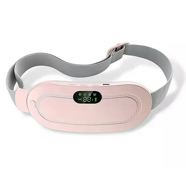 Minnieouse Pantalla digital Calentamiento Cinturón caliente Utero eléctrico Cuidado de la salud 4 engranajes Masaje vibratorio Vientre Protección de la piel Rosado