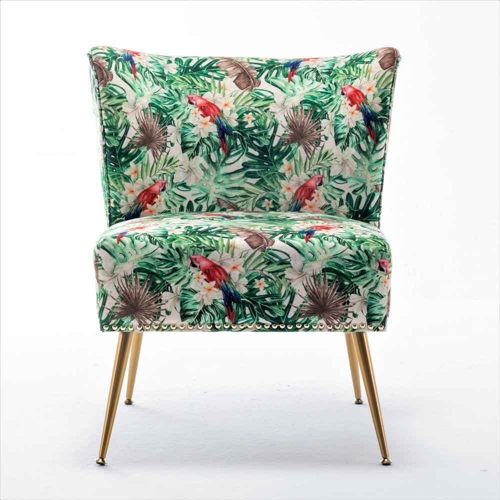 US Pride Furniture Friant 25"W Pine Green Microfiber Upholstered Slipper Chair