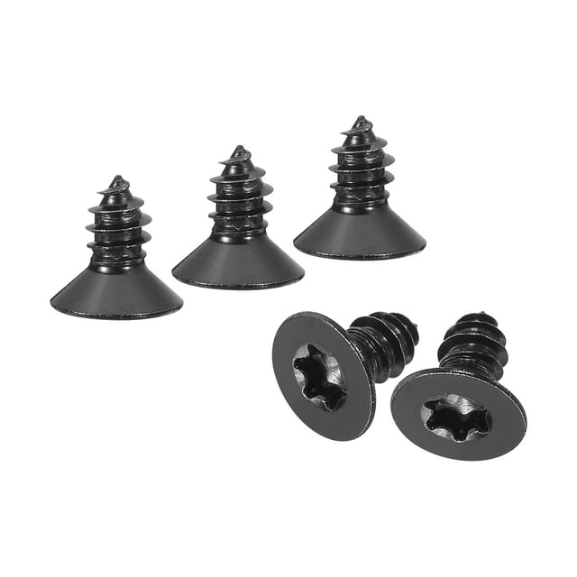 Uxcell Lot de 50 M6 x 12mm Vis Torx en Acier Inoxydable 304 Tête Plate pour T30 Bit, Noir