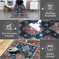 thumbnail image 4 of HOMERRY Indoor Washable 4' x 6' Area Rug Floral Geometric Rug for Living Room Non-Slip Floor Carpet for Bedroom, Blue, 4 of 6