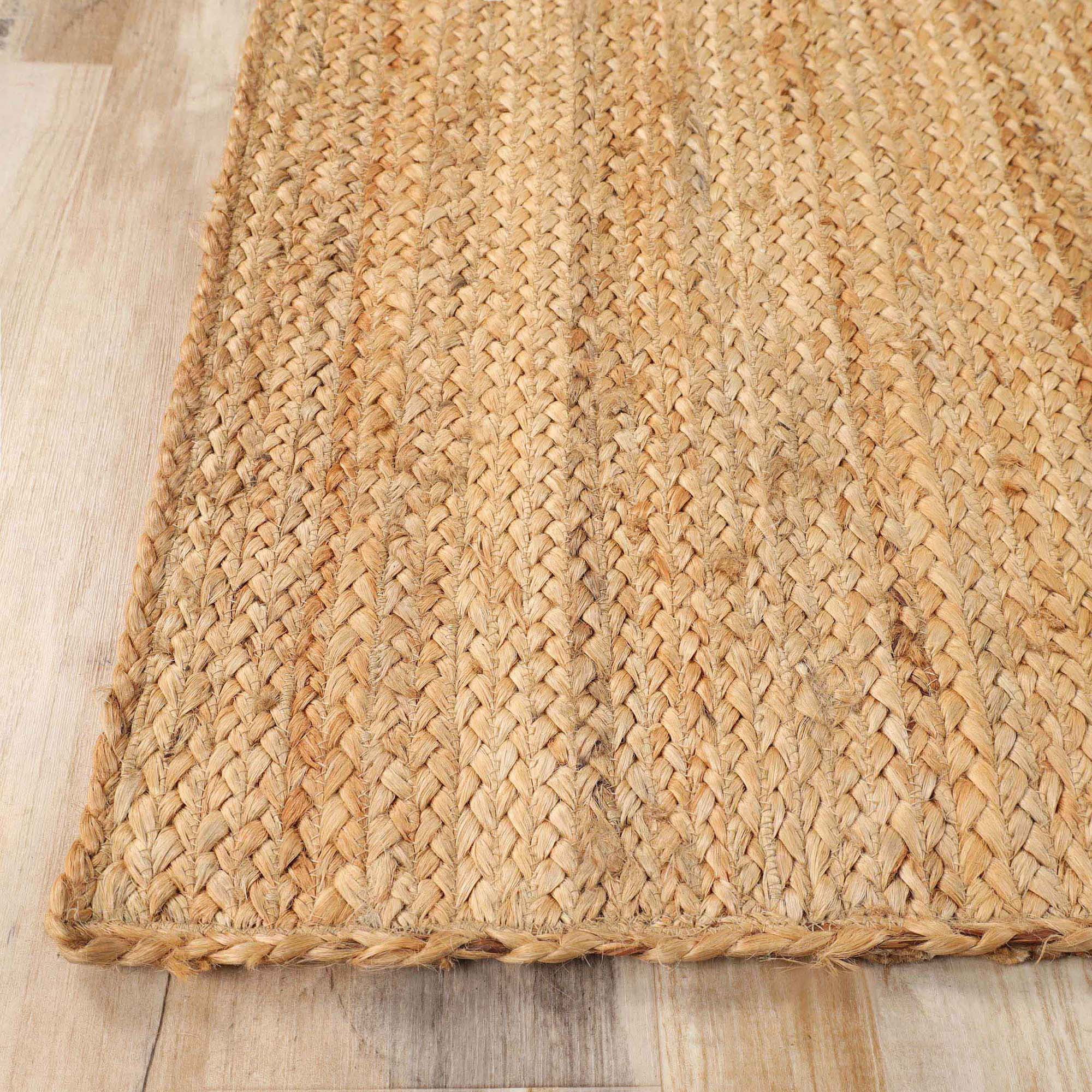 Superior Braided Jute Handwoven Area Rug 10' x 14', Indoor Outdoor Rugs, Natural Tan