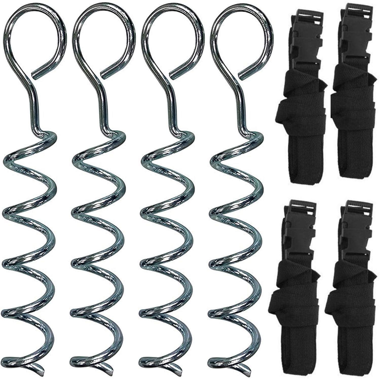 Trampoline Corkscrew StakesHeavy Duty Steel Anchor Kit for Trampolines