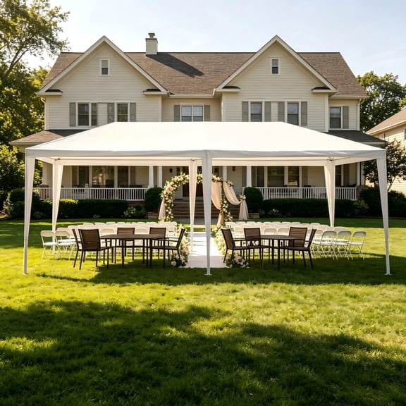 Gaderth 10'X20' Party Tent, Outdoor Wedding Canopy Tent Without Sidewalls, Waterproof Heavy Duty Gazebo Shelter for Parties BBQ Events Garden Backyard Patio