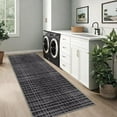 thumbnail image 3 of GlowSol 2'x6' Runner Rug Modern Abstract Runner Rug Low Pile Non-Slip Bedroom Geometric Stripes Rug for Laundry Room Kitchen, Black, 3 of 8