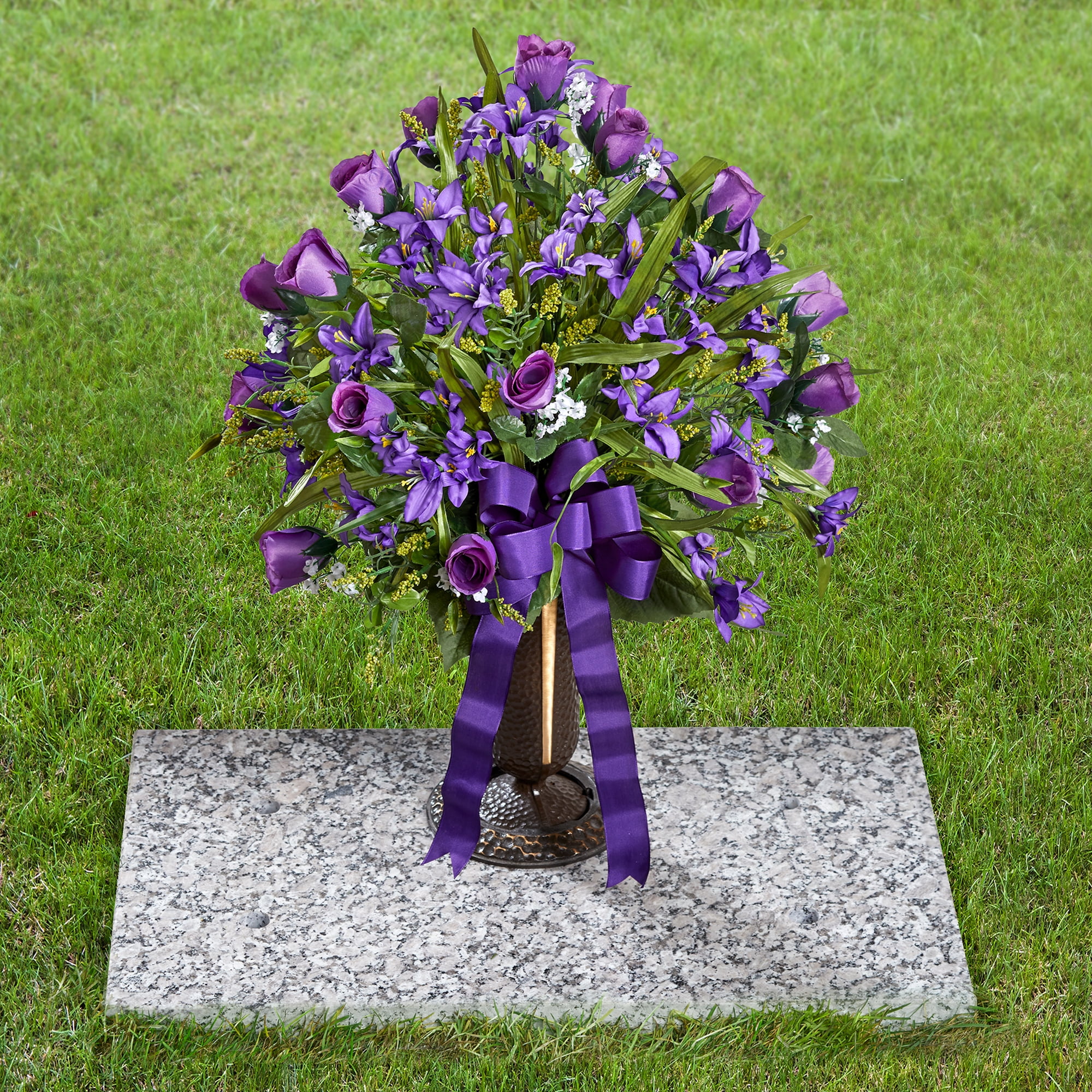 (2 pack) FloraCraft FloraFōM Memorial Vase Insert 3.4 inch x 8 inch Green