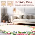thumbnail image 2 of ODIKA 3'x5' Machine Washable Non-Slip Area Rug, Heritage Bouquet Timeless Romantic High Traffic Rug, Pink, 452153, 2 of 7