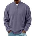 thumbnail image 2 of Frnrwgo Mens Sweater Soft Textured Loose Fit Half Zip Long Sleeve Pullover Casual Fall Winter Top, 2 of 8