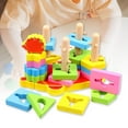 thumbnail image 4 of Bloques de formas geométricas de madera Color para regalos de cumpleaños de bebés Erizo Zulema Apilador clásico, 4 of 8