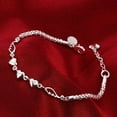 thumbnail image 5 of Dengjunhu 6Pcs Heart Charm Bracelet for Women Girls 925 Silver Chain Adjustable Valentines Day Jewelry Gift, 5 of 6