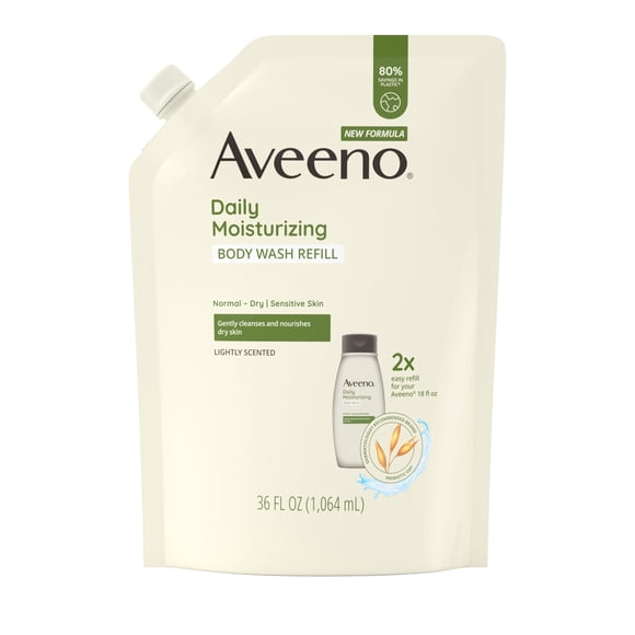 Aveeno Daily Moisturizing Body Wash, Soothing Oat, Refill, 36 Fl. Oz