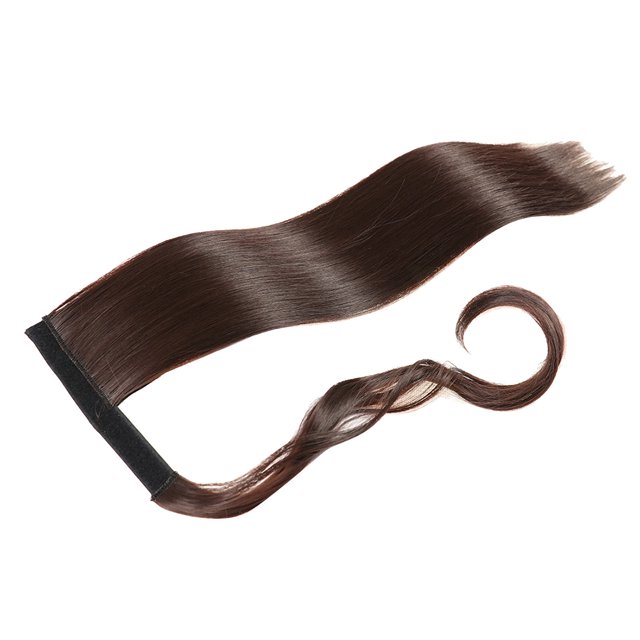 FSTDelivery Perruques en Dentelle Vague Profonde Cheveux Humains, Perruque Queue de Cheval Mode Europe et États-Unis Perruque Queue de Cheval à Enfiler Femme Cheveux Longs Lisses, Perruques Cheveux Humains pour Femmes Noires Blanches et Âgées