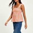 thumbnail image 3 of Blusas sin Mangas de Cuadros para Mujer con Escote Cuadrado Estilo Babydoll, Camisetas de Verano Suaves y Cómodas con Tirante Ancho sin Mangas, 3 of 8