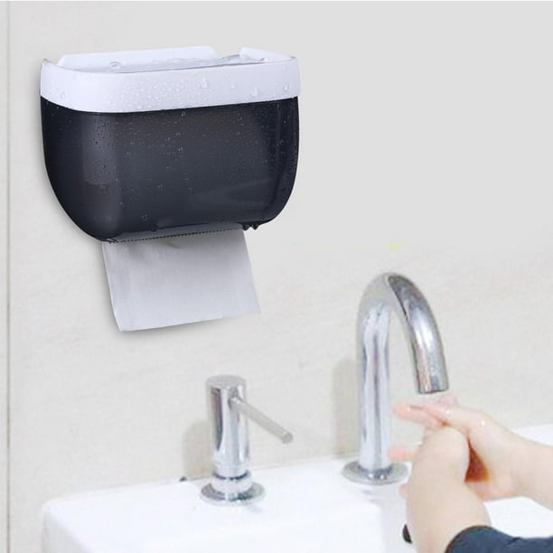 Soporte de Papel Higiénico Macarena Montado en la Pared Negro