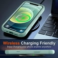 thumbnail image 5 of Compatible with iPhone 12 Pro Max Case, [10 FT Military Grade Drop Protection] [3 in 1 Heavy Duty] Anti-Slip Shockproof Full Body Protective Frosted Phone Case for iPhone 12 Pro Max - Mint, 5 of 14