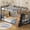 Brown, variant on Afuhokles Low Bunk Bed Twin Over Twin with Bookshelf, 4 Storage Drawers, Charging Station and RGB Lights, Clothing Rack and Shelves, Pink