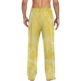 thumbnail image 7 of Men's Pajama Pants with Pockets Sleepwear Lounge Pants Stretch Casual Yellow Colour Marble 11, 7 of 7