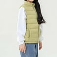 thumbnail image 4 of WhouRiu Little Boy Girl Winter Coat Insulated Stand Collar Quilted Puffer Vest Kids Sleeveless Thermal Lightweight Coats Green,Sized 6-7, 4 of 5